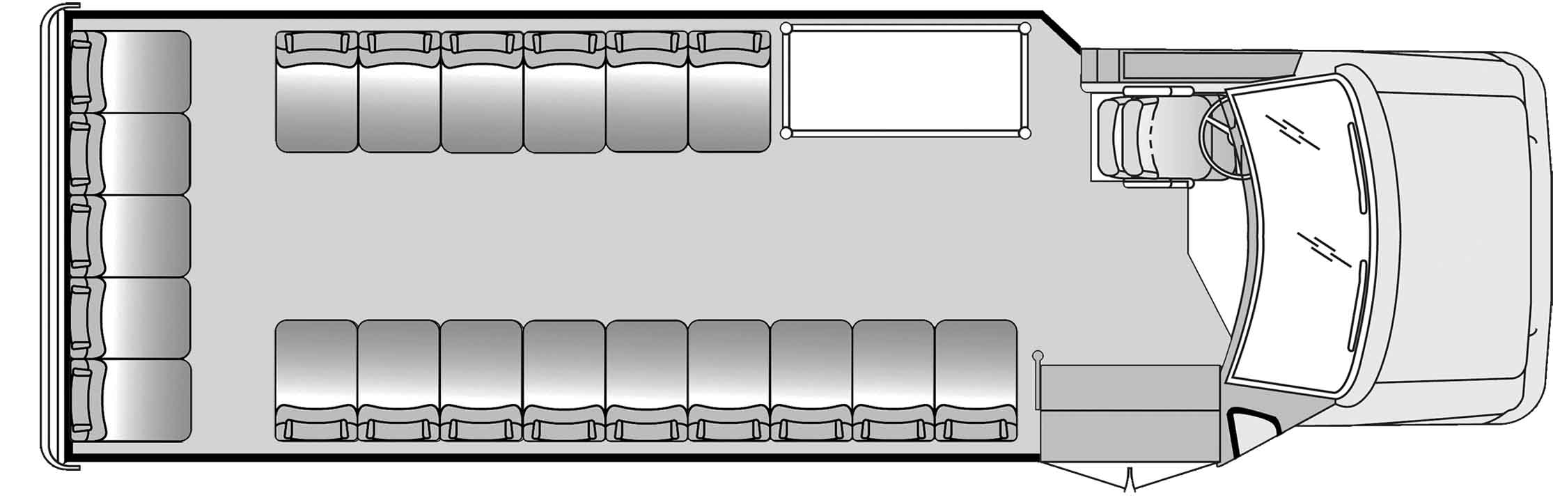 20 Passenger with Interior Luggage Plus Driver Floorplan Image
